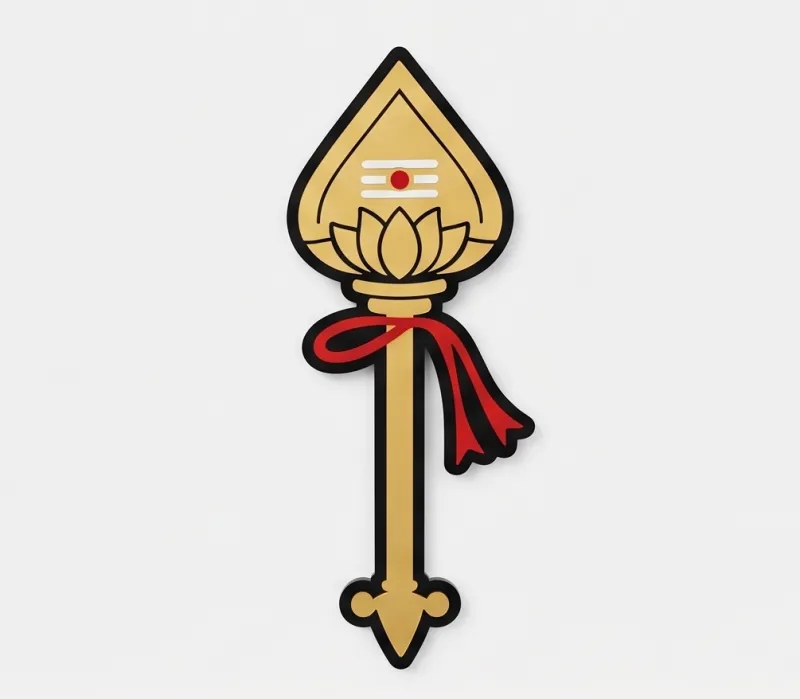 Divine Acrylic Vel of Lord Murugan - Elegant Gold Wall Hanging for Spiritual Decor