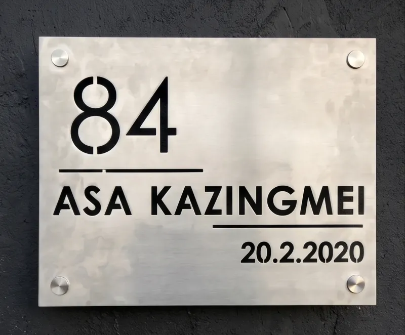 Premium Laser-Cut Stainless Steel Name Board