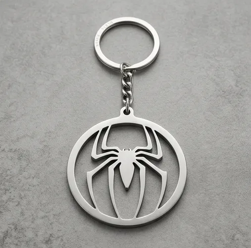 Marvel Spider-Man (Symbiote) Stainless Steel Cut-Out Logo Keychain